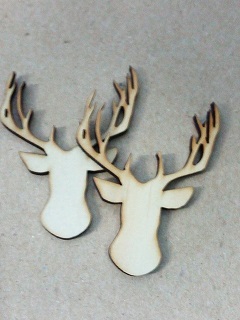 Timber deer head 55 x 40mm pack of 5 Av.  Timber Add a pin to th